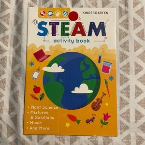 STEAM Kindergarten Activity Book Learning Fun Hands On Workbook Paperback~ New
